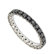 SPARK CREATIONS 18K White Gold Black Diamond Eternity Band